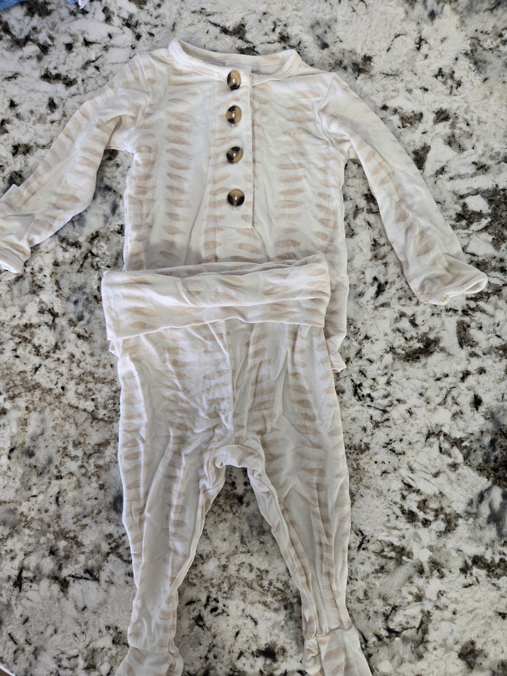 Lou Lou & Company Cream and Tan Baby Matching Set